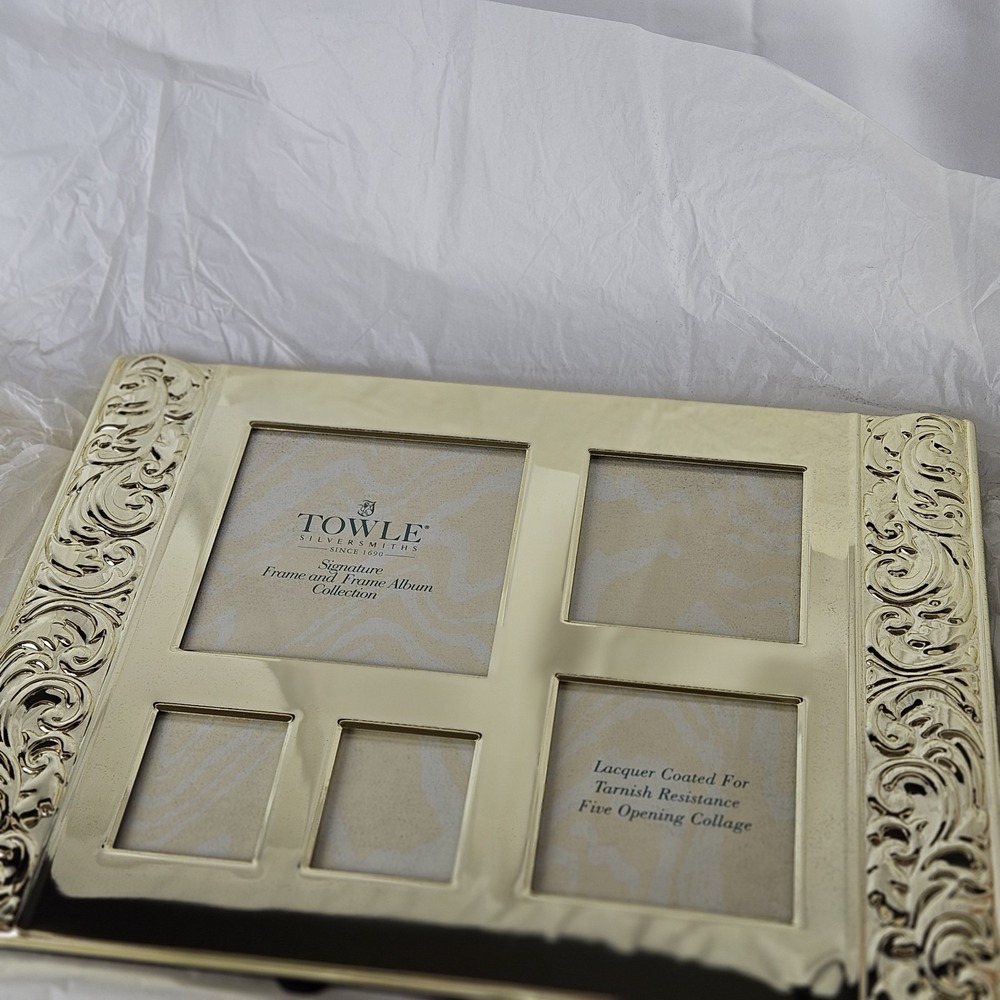 Vintage Towle Silversmiths Signature Collage Frame 1996 Box Silvertone